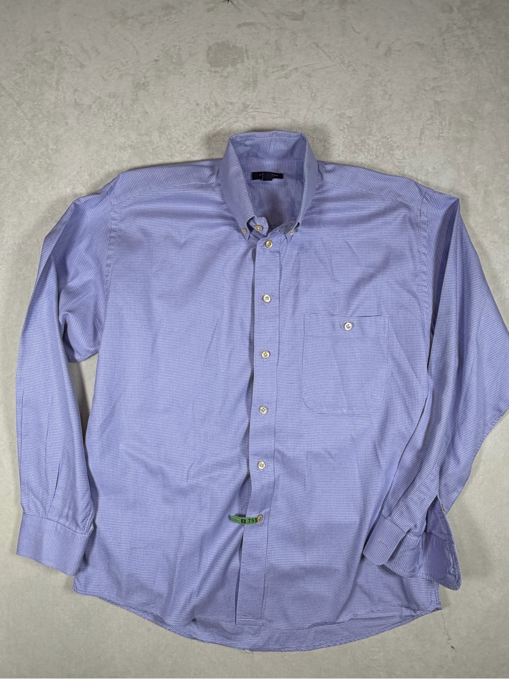 Burberry Size M (Fits Larger) Light Purple Button Herrington Check Dress Shirt